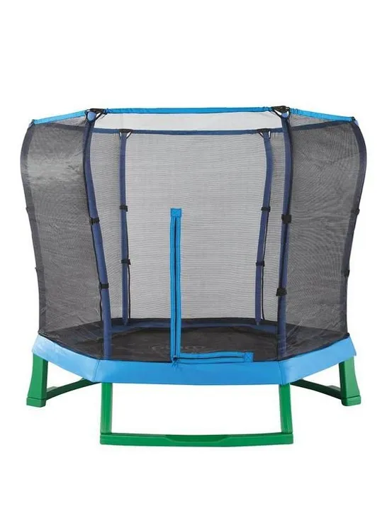 BOXED PLUM 7' BLUE TRAMPOLINE & ENCLOSURE (2 BOXES)