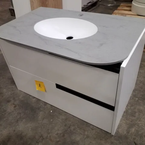 BRAND NEW FUTURBANO MODULAR 80 MATT WHITE VANITY UNIT WITH BASIN - 800×450×500MM