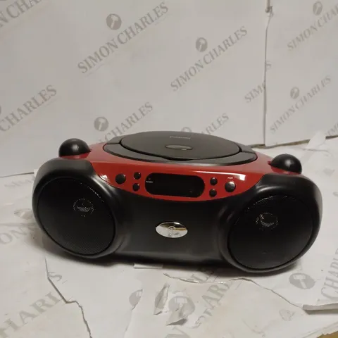 POLAROID BLUETOOTH CD BOOMBOX BLACK/RED