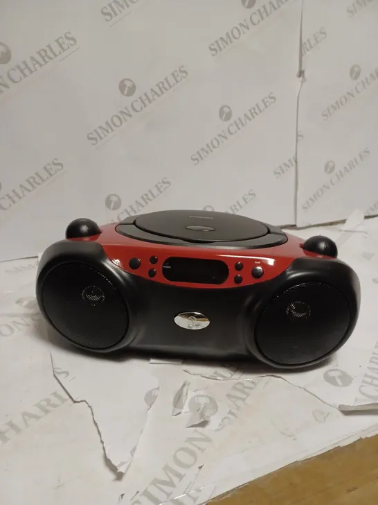 POLAROID BLUETOOTH CD BOOMBOX BLACK/RED