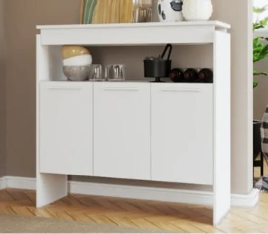 BRAND NEW BOXED OLSEN WHITE THREE DOOR SIDEBOARD