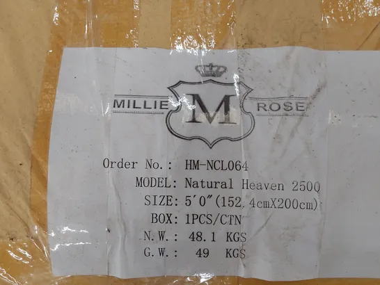 QUALITY BAGGED & ROLLED MILLE ROSE NATURAL HAVEN 2500 KINGSIZE 5' MATTRESS 