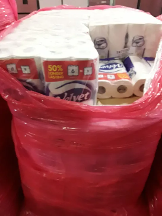 PALLET OF ASSORTED VELVET TOILET PAPER 