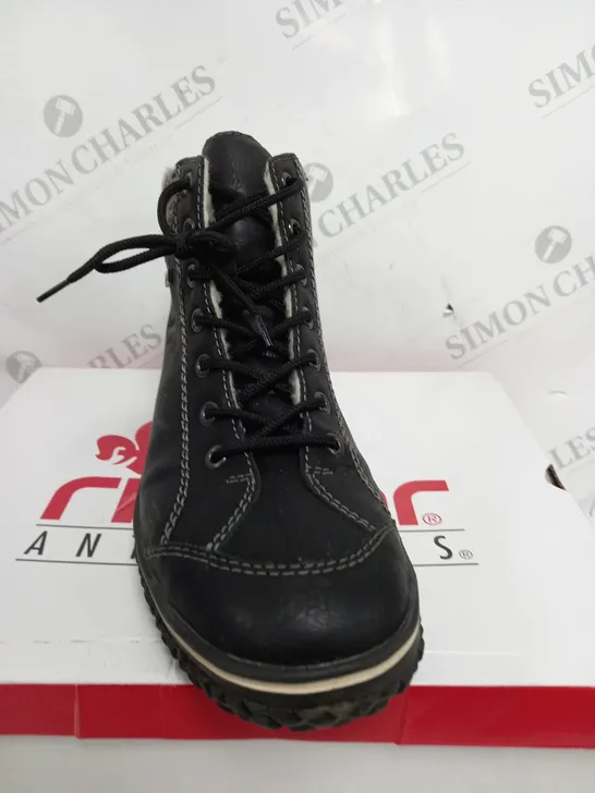 RIEKER LACE UP BOOTS IN BLACK - SIZE 7.5