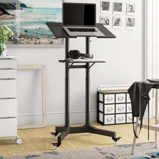 BOXED HEIGHT ADJUSTABLE STANDING DESK BLACK