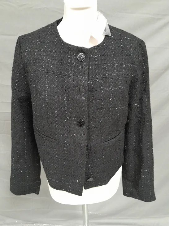 APRICOT TWEED JACKET IN BLACK - 10