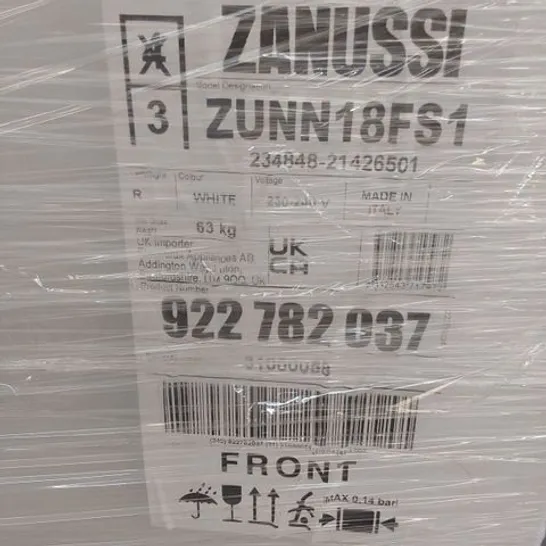 ZANUSSI SERIES 40 INTEGRATED TALL FREEZER 204L Model ZUNN18FS1 RRP £775