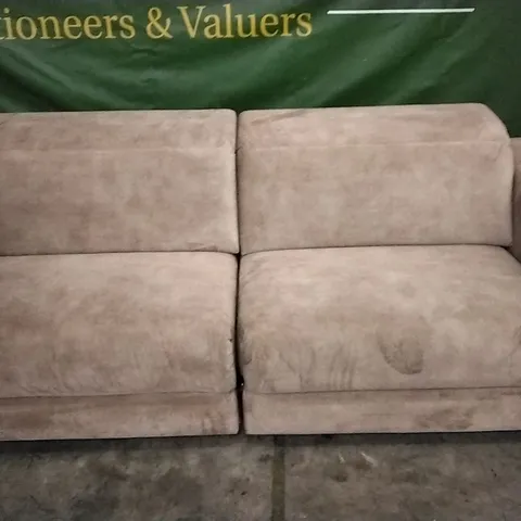 QUALITY DESIGNER MOCHA PLUSH VELVET 3 SEATER ELECTRIC RECLINER SOFA