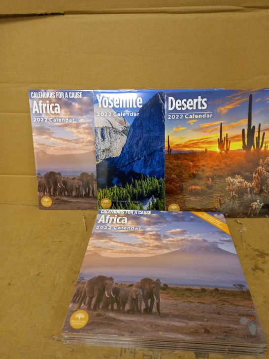 LOT OF 10 SEALED BRIGHT DAY COMPANY ASSORTED 2022 CALENDARS TO INCLUDE AFRICA, YOSEMITE, DESERTS