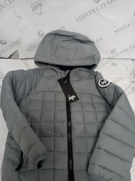 HYPE BOYS GREY BAFFLES CASUAL PUFFER COAT SIZE 3-4YRS