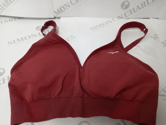 GYMSHARK SPORTS BRA IN DARK RED - SMALL