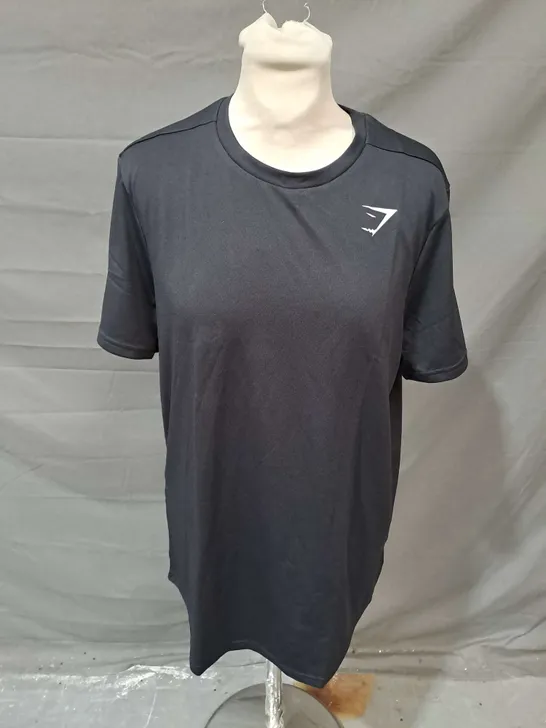 GYMSHARK ARRIVAL TSHIRT REGULAR FIT IN BLACK SIZE S