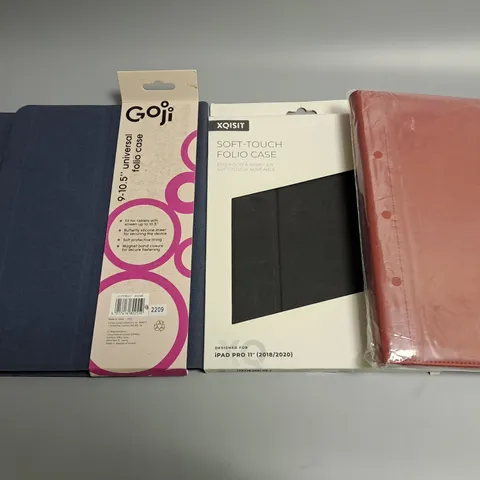 LOT OF 4 ASSORTED TABLET CASES TO INCLUDE GOJI AND XQISIT