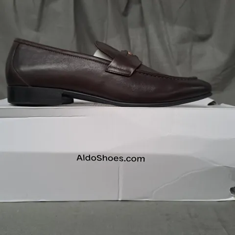 BOXED PAIR OF ALDO ESQUIRE 200 SHOES IN BROWN UK SIZE 8.5