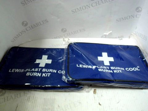 BOX OF ASIGNIFICANT QUANTITY OF BLUE BURNS KIT BAGS (NO KIT INLCUDED)