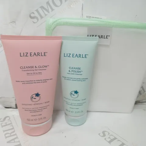 LIZ EARLE SET TO INCLUDE GEL CLEANSER, HOT CLOTH CLEANSER