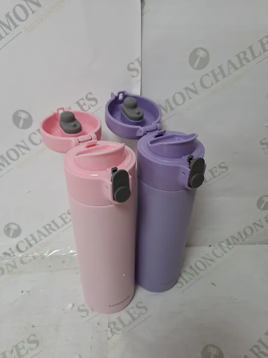 LOCK&LOCK X2 METAL INSULATED BOTTLES IN PINK AND PURPLE