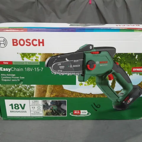 BOXED BOSCH EASYCHAIN 18V-15-7 CORDLESS PRUNER SAW