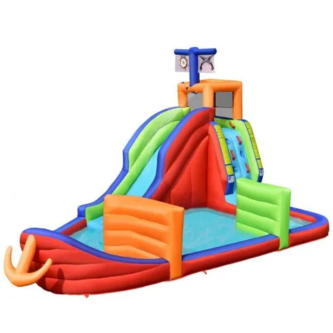 BOXED COSTWAY INFLATABLE PIRATE SHIP WATER SLIDE WITH SPLASH POOL FOR KIDS