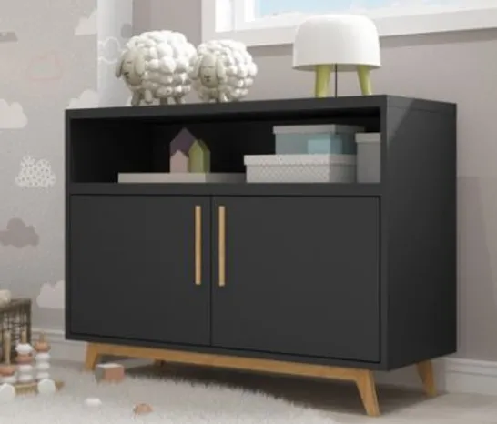 BRAND NEW BOXED DAKOTA BLACK OPEN SIDEBOARD 90CM