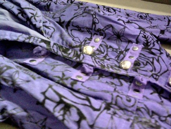 HEARTS AND ROSES FLORAL THEMED PURPLE TRENCH COAT - UK 10