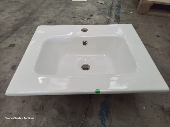 BOXED CANELLI CERAMIC SINGLE TAP VANITY BASIN WHITE 500 × 400mm