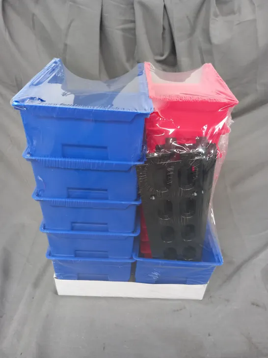 SEALED STORAGE DRAWERS IN RED/BLUE