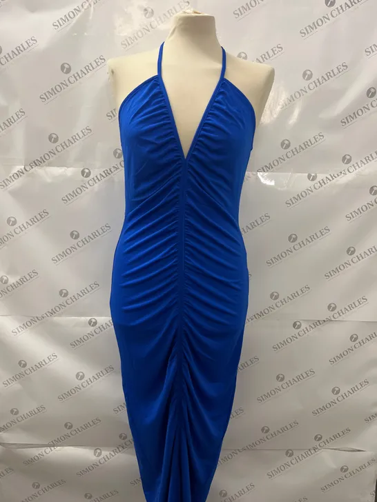 H&M HALTERNECK MAXI DRESS IN ROYAL BLUE SIZE L