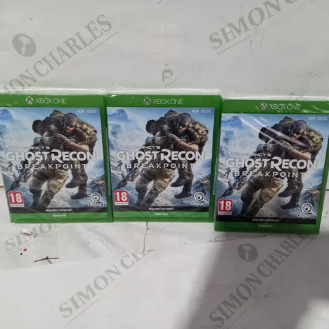 LOT OF 3 BRAND NEW XBOX ONE TOM CLANCY'S GHOST RECON BREAKPOINT GAMES