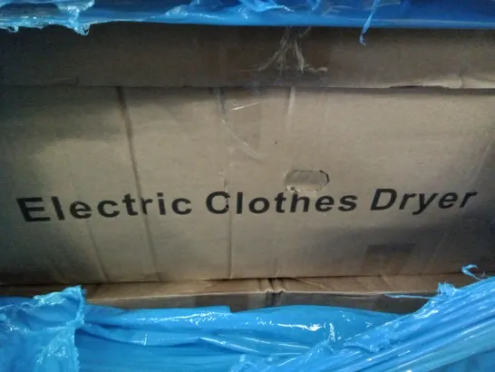 PALLET OF ASSORTED ITEMS INCLUDING MASS DYNAMIC  TOILET SEAT COVER, HEATED BLANKET, ELECTRIC CLOTHES DRYER, MONCOOK DOUBLE AIR FRYER 