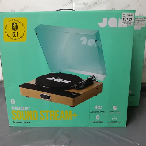 LOT OF 2 BOXED JAM BLUETOOTH SOUND STREAM 2 TURNTABLES