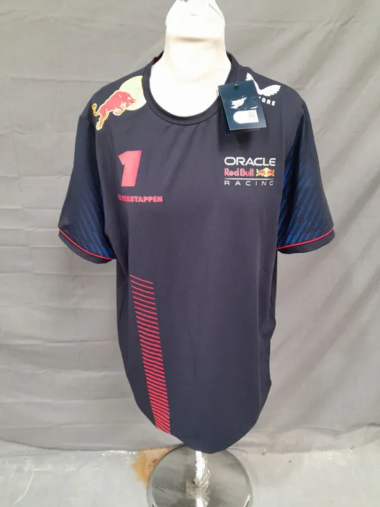 CASTORE ORACLE REDBULL RACING MAX VERSTAPPE TSHIRT IN BLUE SIZE L