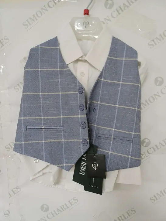 PAISLEY LONDON JAKE BLUE CHECK WAISTCOAT - UK KIDS SIZE 2