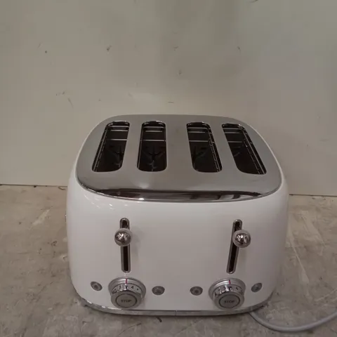 BOXED SMEG WHITE 50S 4 BY 4 SLICE TOASTER