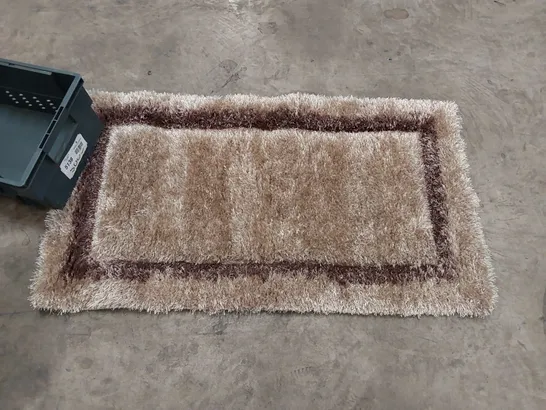 PLAIN THICK SHAGGY SOFT LIVING RUG - BROWN // 80 X 110CM