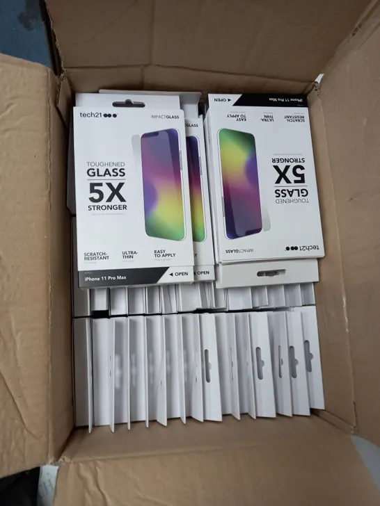 BOX OF IPHONE 11 PRO MAX GLASS SCREEN PROTECTORS 