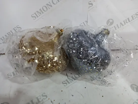 ALISON CORK SET OF 6 GLITTER ELLIPSE BAUBLES  