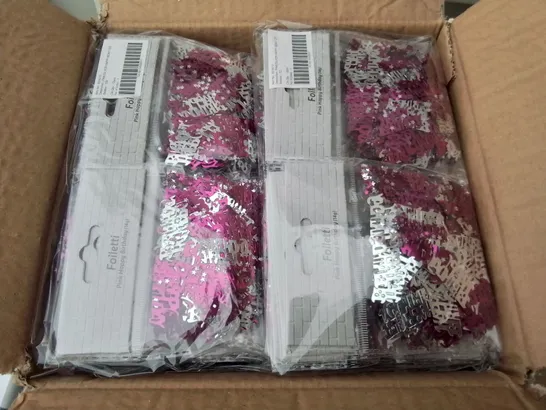 LOT OF 2 BOXES OF BRAND NEW PINK & SILVER HAPPY BIRTHDAY CONFETTI - 144 PIECES PER BOX / TOTAL 288