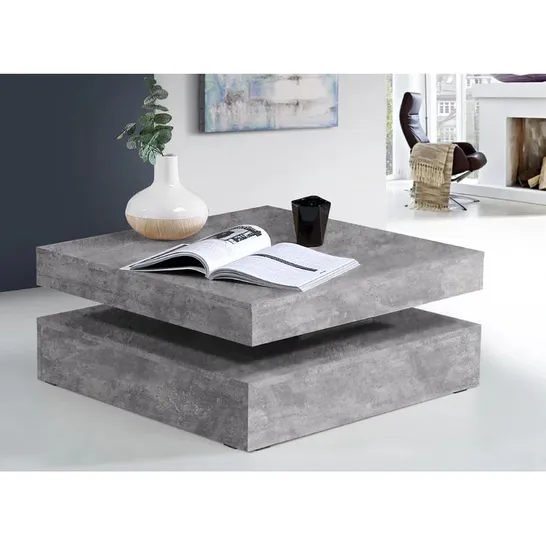 BOXED DOWNER BLOCK COFFEE TABLE - LIGHT GREY CONCRETE