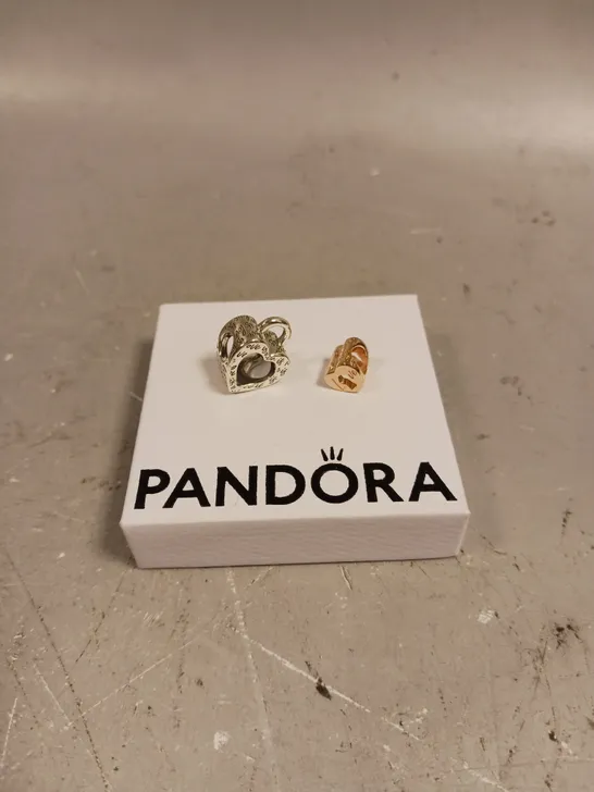 PANDORA BIMATERIAL SEPARABLE HEART PADLOCK CHARM