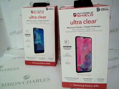 BOXOF APPROX 32 BRAND NEW BOXED INVISIBLE SHIELD PHONE SCREEN PROTECTORS FOR VARIOUS SAMSUNG MODELS