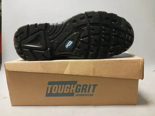 BOXED PAIR OF TOUGH GRIT ALDER 2 STEEL TOE SAFETY SHOES IN BLACK/BLUE UK SIZE 10