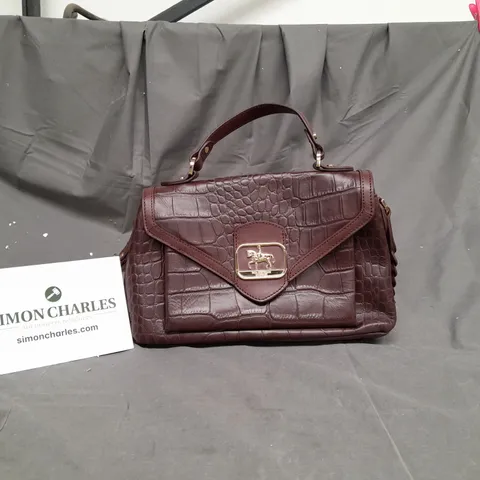 PAUL COSTELLOE DRESSAGE LADIES CROC BROWN HANDBAG