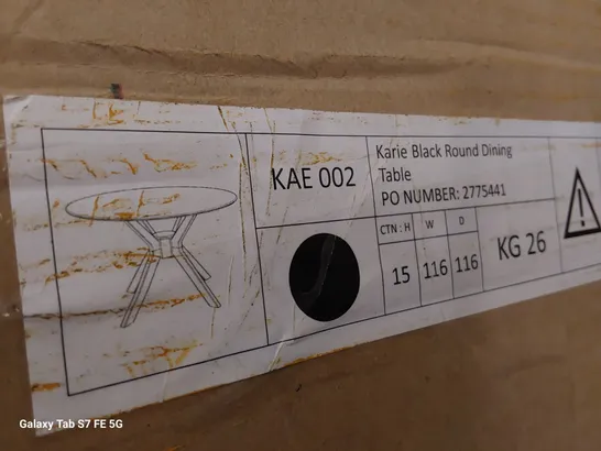 BOXED KANE ROUND DINING TABLE BLACK