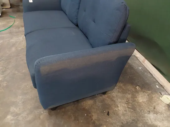 DESIGNER TWO SEATER SOFA BLUE FABRIC 