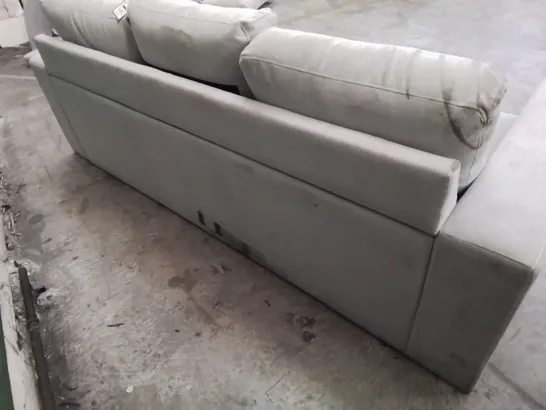 DESIGNER CHAISE SOFA LIGHT GREY FABRIC