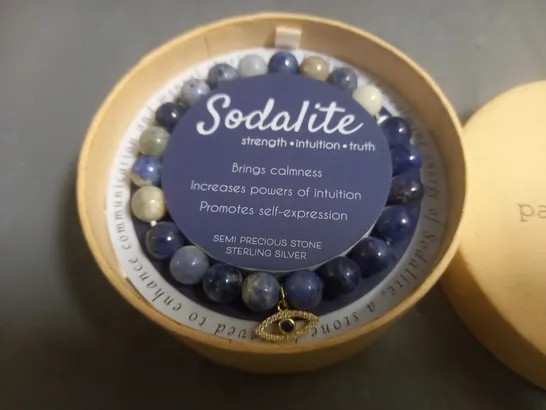 SODALITE SEMI PRECIOUS STONE STERLING SILVER BRACELET