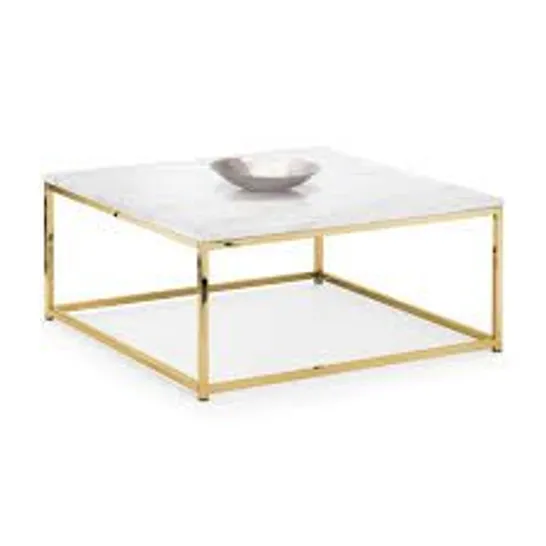 WHITE MARBLE/GOLD COFFEE TABLE 