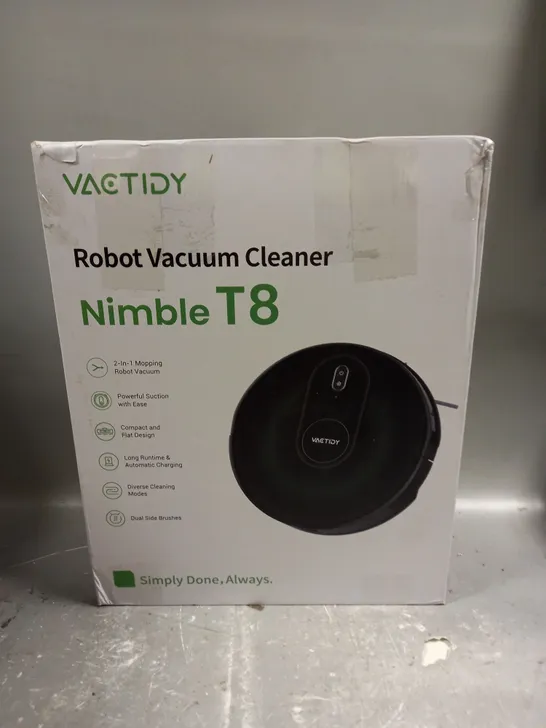 BOXED VACTIDY NIMBLE T8 ROBOT VACUUM CLEANER 