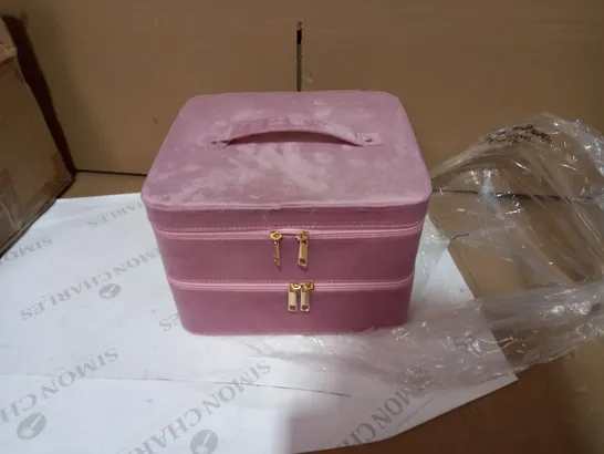 PINK FAUX SUEDE STORAGE BOX